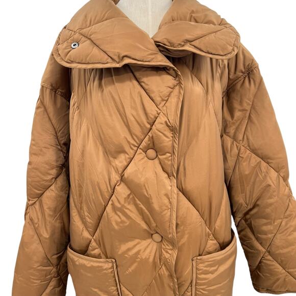 Free People We The Free Joanna Maxi Puffer Jacket Brown Tan Size XL - Picture 4 of 16
